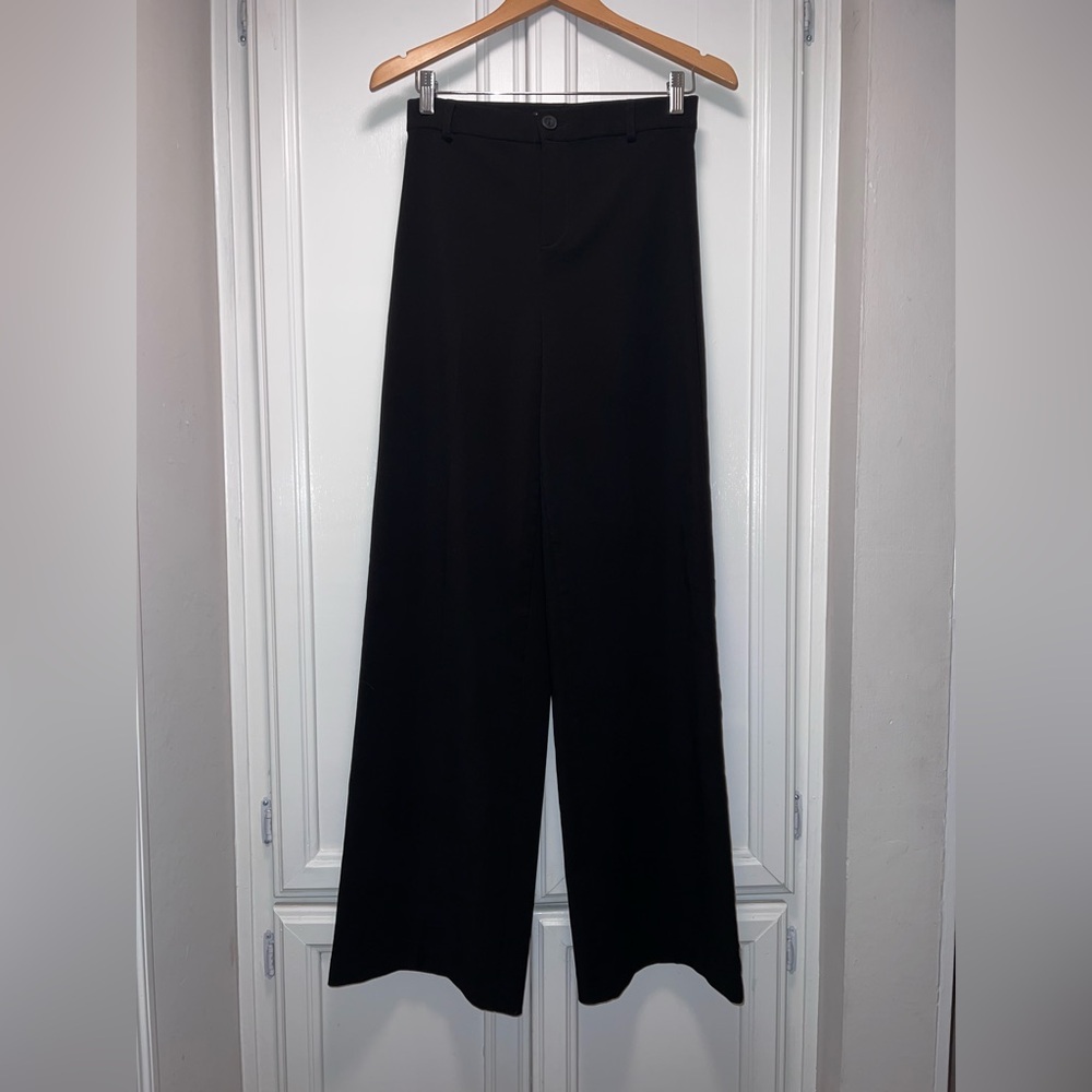 Zara Classic Wide Leg Black Pants Tailored Trousers Work Office Elevated Small